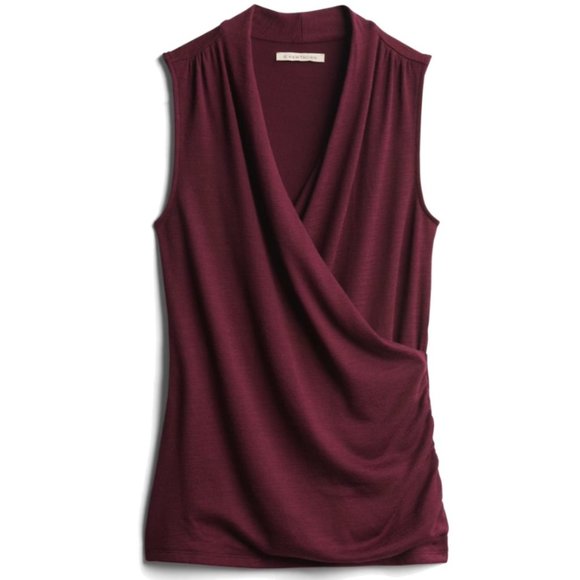 41 Hawthorn Tops - Benni Wrap Front Ruched Knit Top